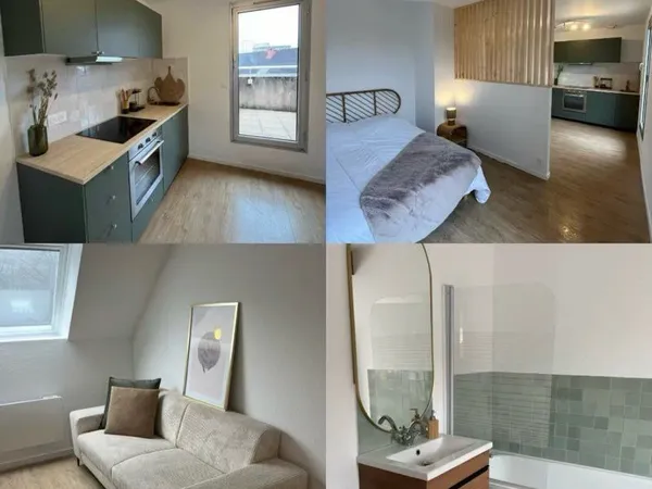 Appartement meublé 37 m² avec grande terrasse - Dernier étage 
