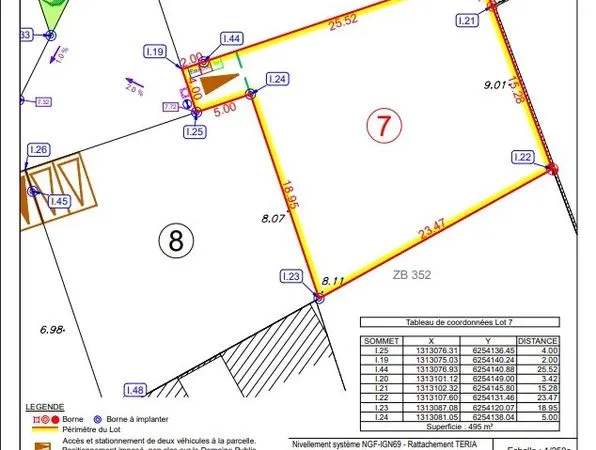 Terrain 495 m² Donges 