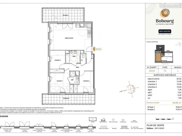 Appartement 4 pièces 84 m² 