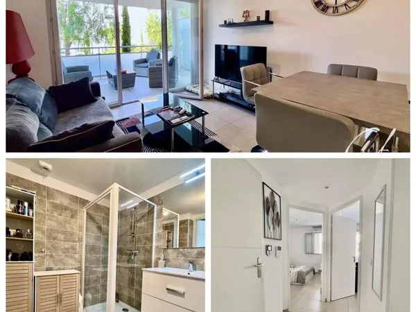 Appartement 2 pièces meublé avec terrasse, garage et piscine 