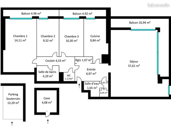 Appartement 5 pièces 102 m² 