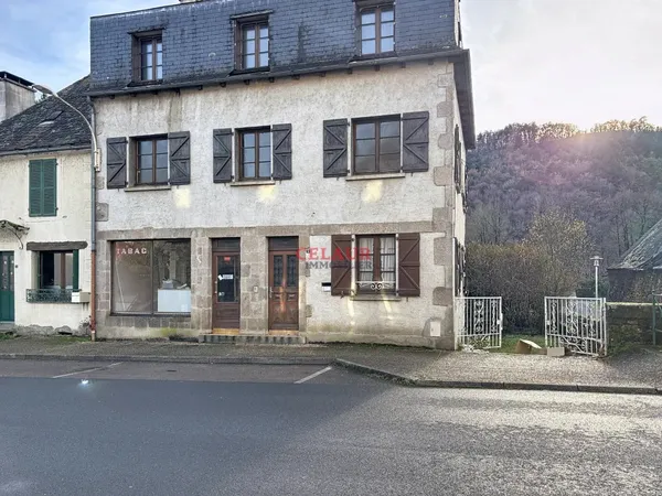 Maison de bourg avec local commercial, grange et jardinet 