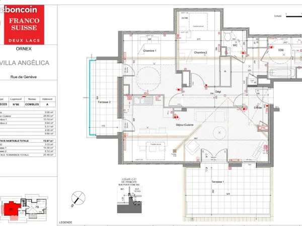 Appartement 3 pièces 73 m² 