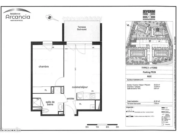 Appartement 2 pièces 42 m² 
