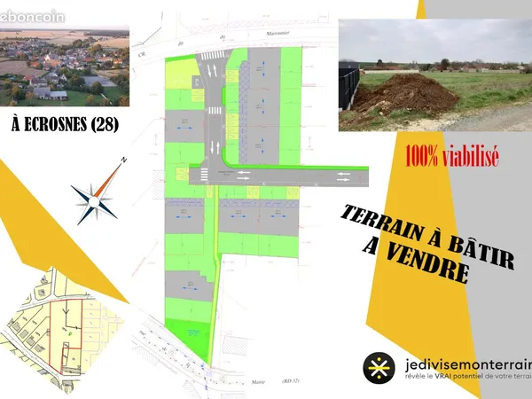 Terrain 467 m² Écrosnes 