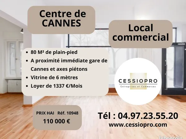 Local commercial 75 m² Cannes 