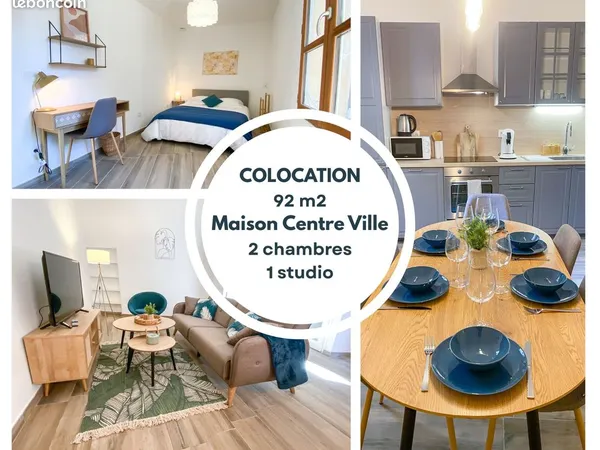 Chambre ou Studio en Colocation / Tout équipé / Centre Ville 