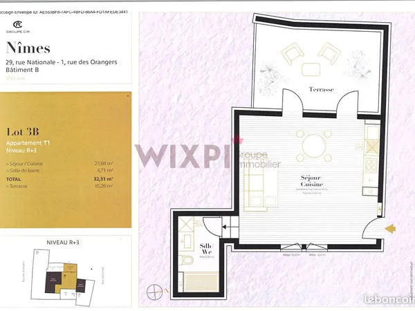 Appartement 1 pièce 32 m² 
