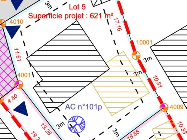 Terrain 621 m² 