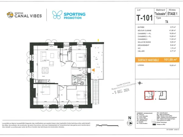 Appartement 4 pièces 101 m² 