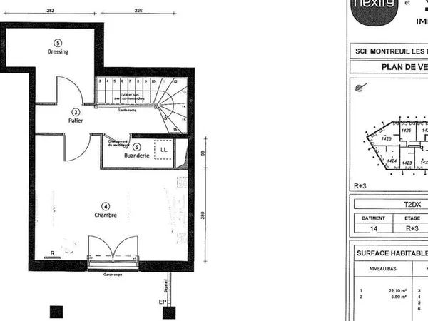 Duplex 2 pièces 55 m² 