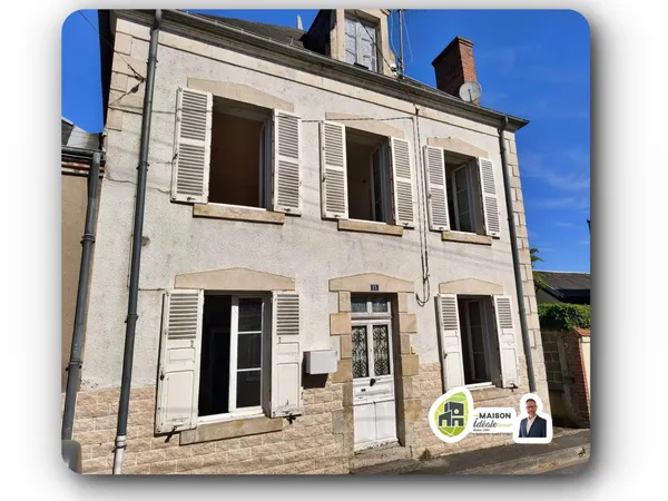 À vendre : Maison de ville à rénover sur 2 Niveaux avec grande cour sans vis à vis Reuilly (36) 