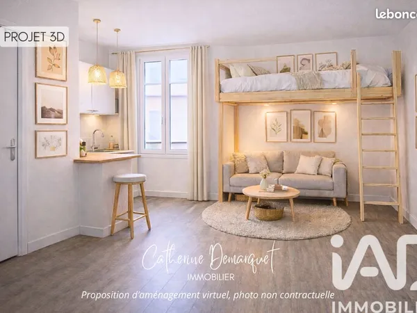 Studio 1 pièce 14 m² 