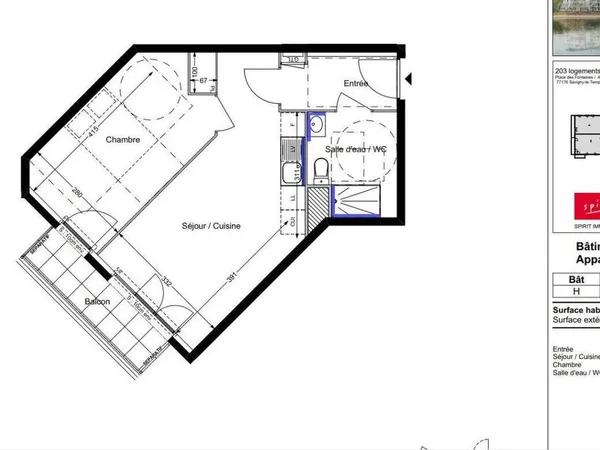 Appartement 2 pièces 42 m² 