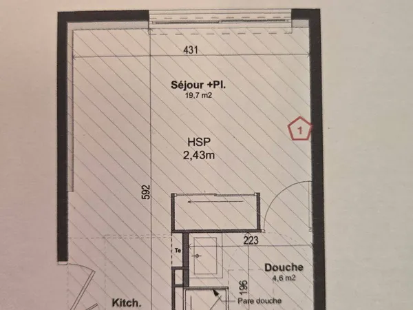 Appartement 1 pièce 24 m² 