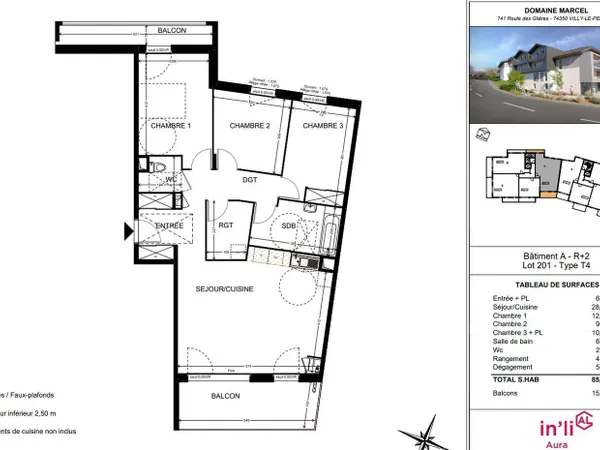 Appartement 4 pièces 85 m² 