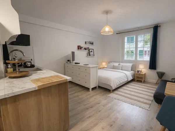 Studio moderne avec cuisine et coin nuit 