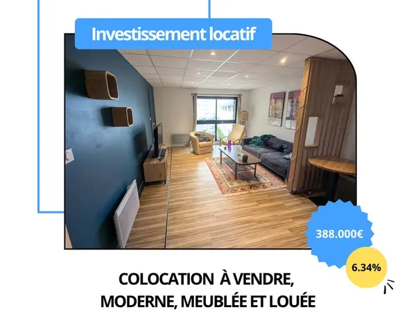 Vente colocation 5 chambres | Investissement locatif | Vannes (Bretagne) centre-ville 