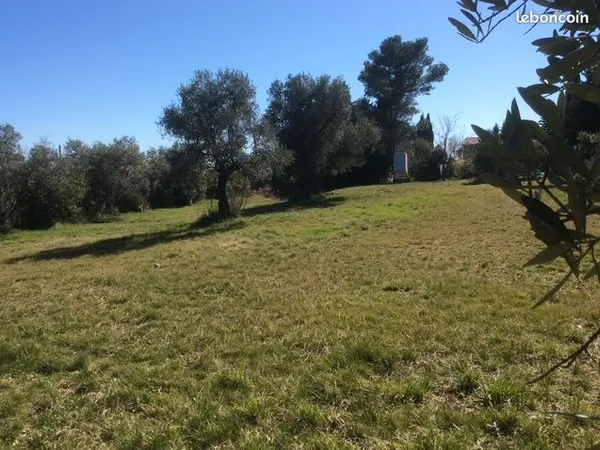 Terrain plat viabilisé, arboré et clôturé, sud, proximité commodités 