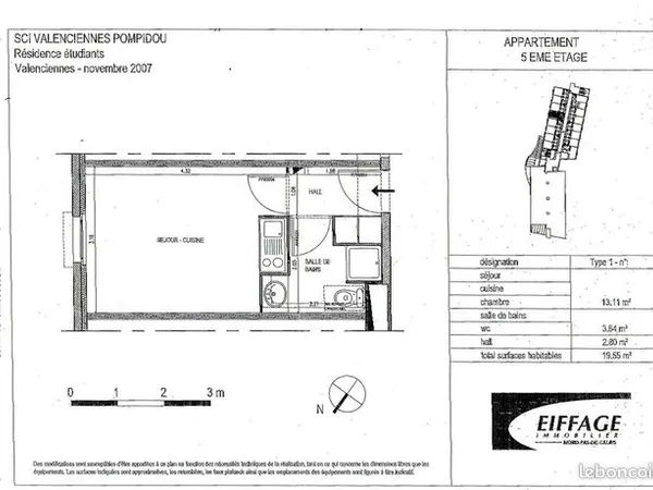 Appartement 1 pièce 20 m² 