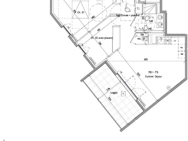 NEUF Port Marianne T3 63m²+Loggia 13m²+¨Parking 