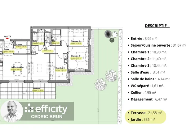Appartement 4 pièces 89 m² 