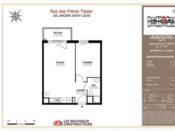Appartement 2 pièces 40 m² 