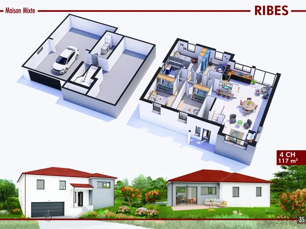 Terrain + maison 117 m² 