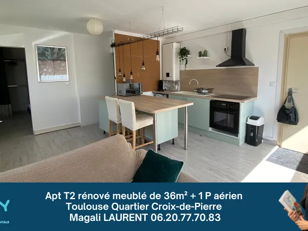 Appartemant rénové meublé 2 pièces de 36 m2 au RDC 