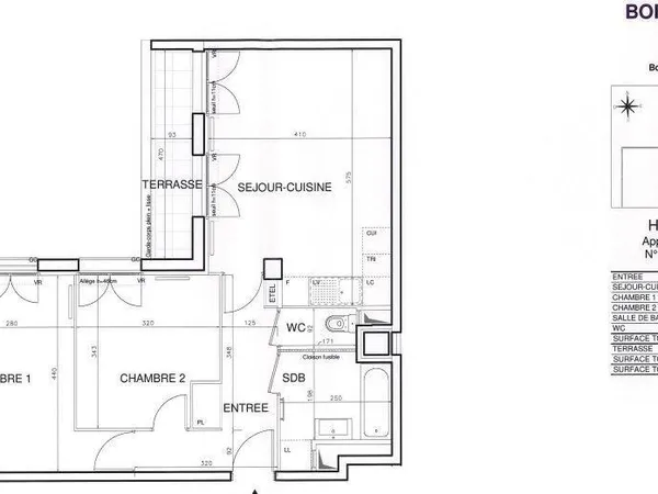 Appartement 3 pièces 59 m² 