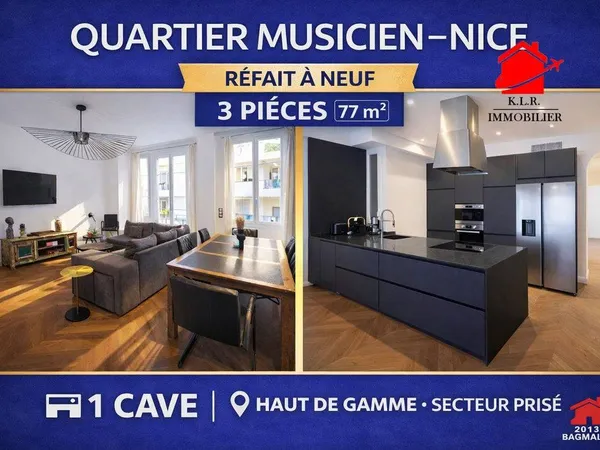Appartement 3 pièces 77 m² 