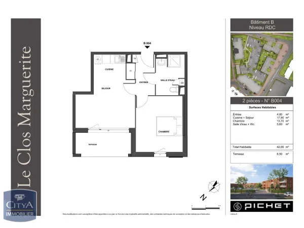 Appartement 2 pièces 42 m² 