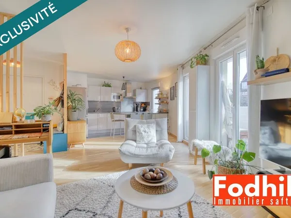Appartement 3 pièces de 64m²- au 1er étage sans vis à vis- Balcon et Parking. 