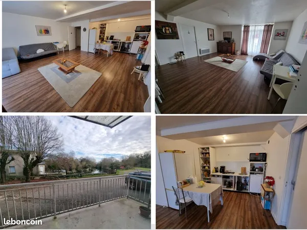 Grand T4 en bord de rivière au coeur de Pamproux - NON MEUBLE 