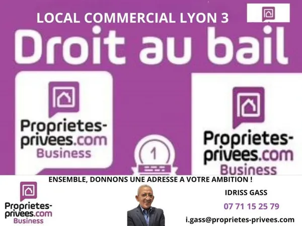 69100 VILLEURBANNE - Cession de bail , local commercial 53 m² 