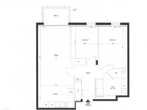 `T3 Ile de Nantes 62m² 