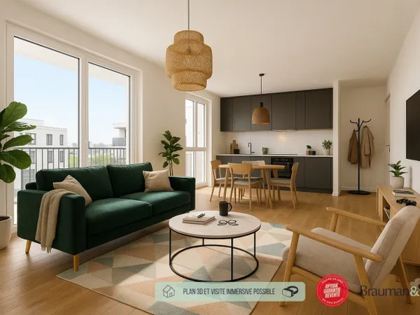 3 PIÈCES de 60m² + EXT(s) de 19m² 