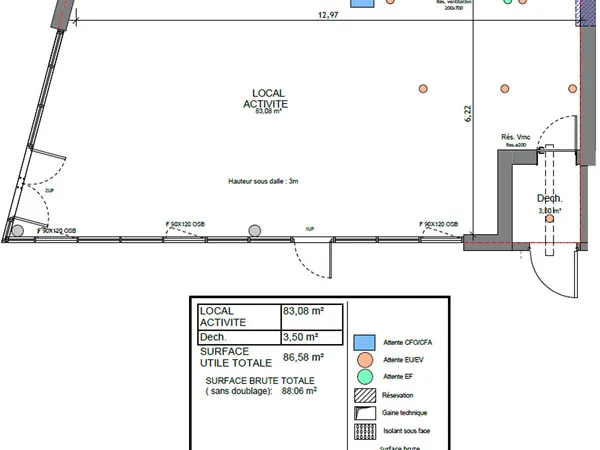 Local commercial ou professionnel 86 m² - ANGERS 