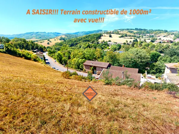 Belle opportunité! Terrain constructible de 1000m2 avec vue 