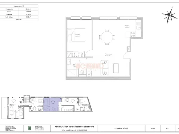 Appartement 2 pièces 46 m² 