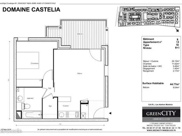 Appartement 2 pièces 45 m² 