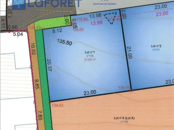Terrain Quistinic 496 m2 - 