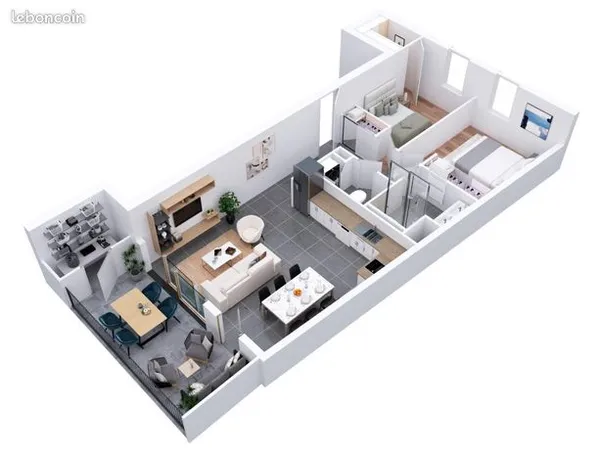 Appartement 3 pièces 66 m² 