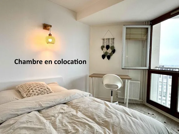 Chambre en colocation - 17ème étage - 11,60 m2 - Non meublé 