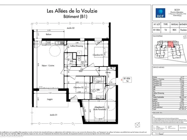 Appartement 4 pièces 86 m² 