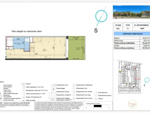 Appartement 1 pièce 21 m² 
