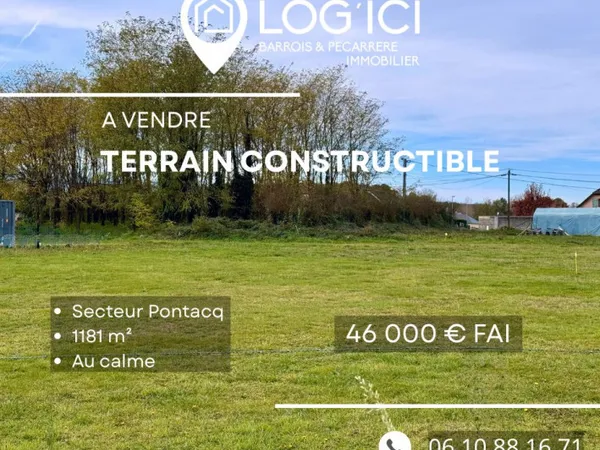 Terrain constructible 1181 m² 