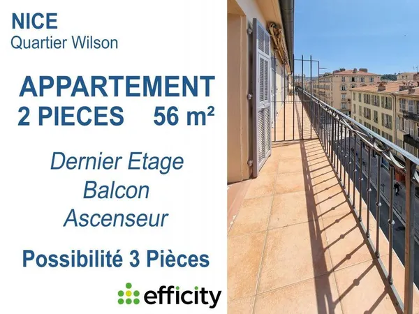 Appartement 2 pièces 56 m² 