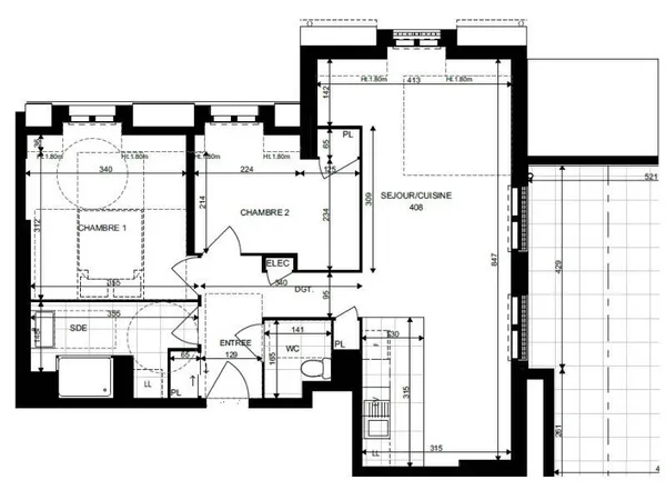 Appartement 3 pièces 63 m² 