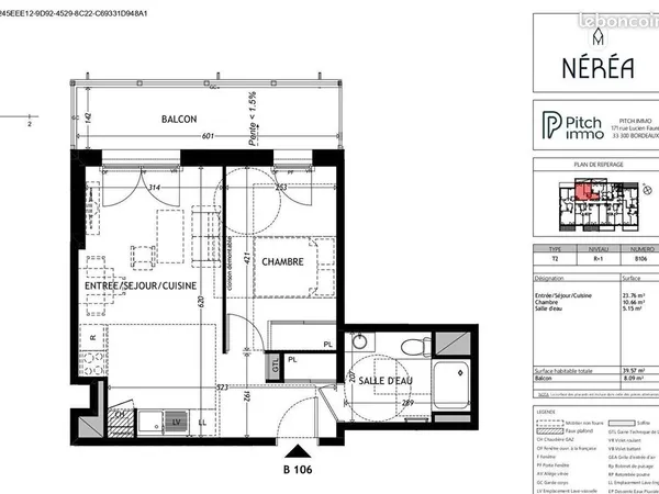 Appartement 2 pièces 40 m² 